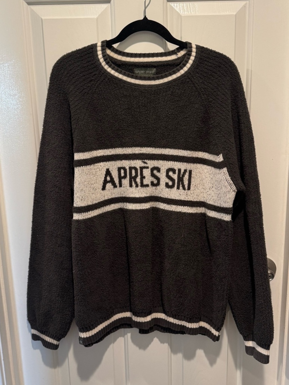 Barefoot Dreams Après Ski Pullover Sweater - Green & White Size XL